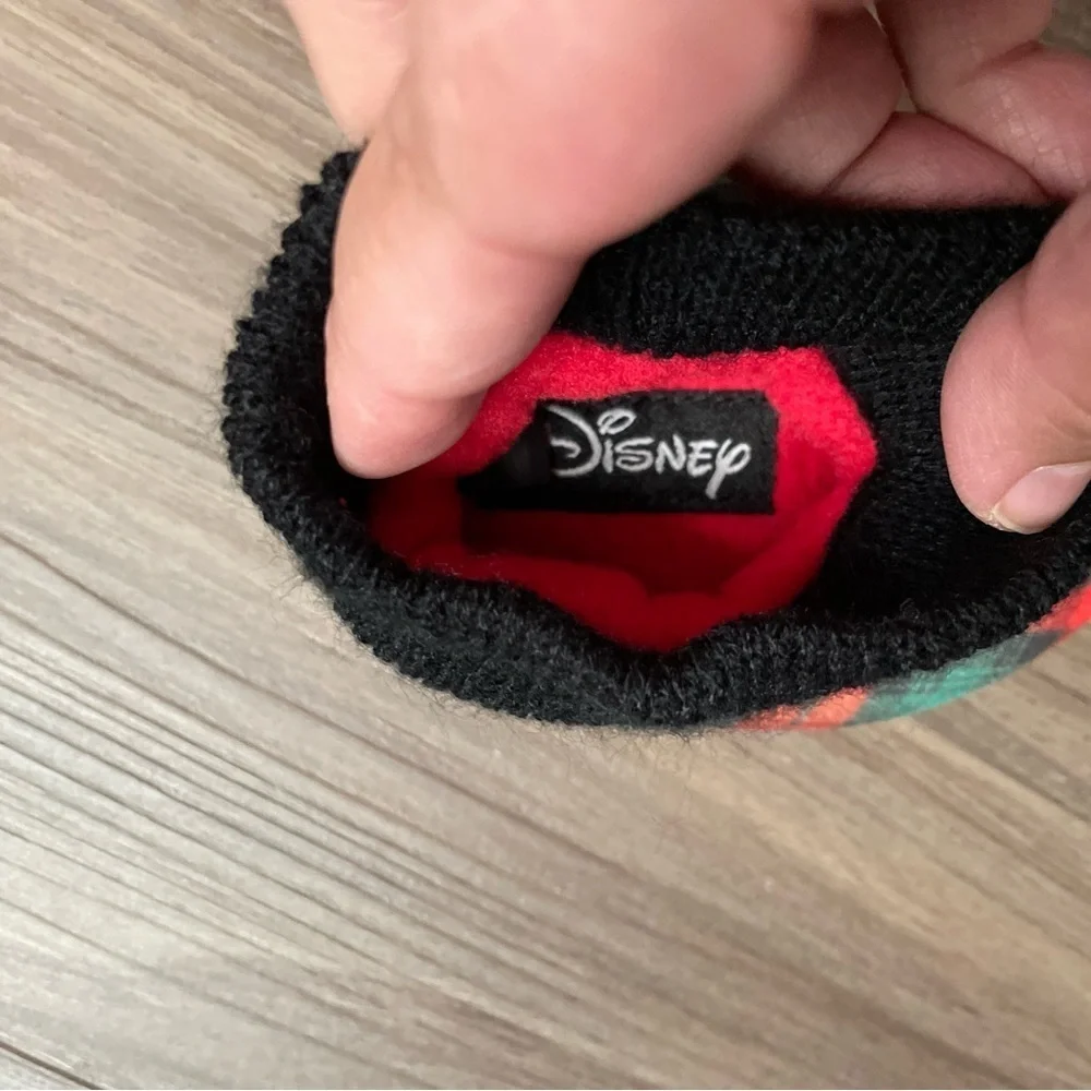 Disney Black and Red Plaid Minnie Mouse Slippers size 1-2 Baby
